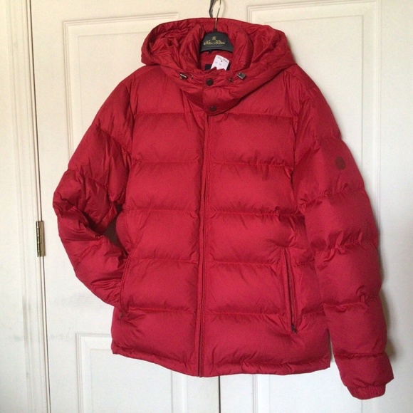 NWT Brooks Brothers Men's Lightweight down Super Puffer Jacket Coat Red Size M